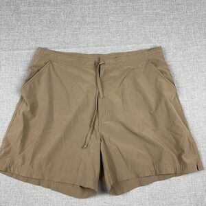 Quest Shorts Mens XL Beige Microfiber Drawstring Chino Stretch Casual 5 Inseam